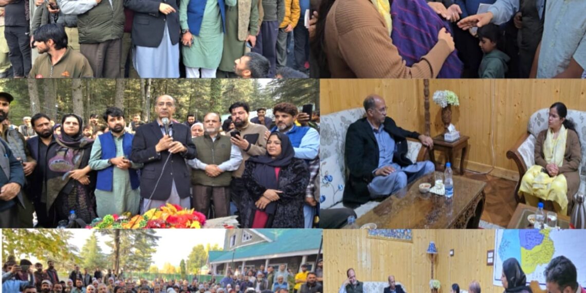 Advisor Nasir Aslam Wani visits batpora fire victims in kupwara