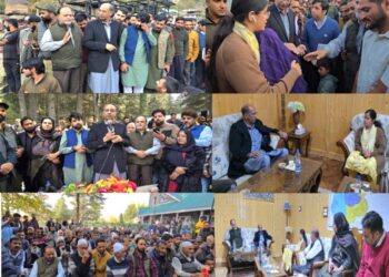 Advisor Nasir Aslam Wani visits batpora fire victims in kupwara